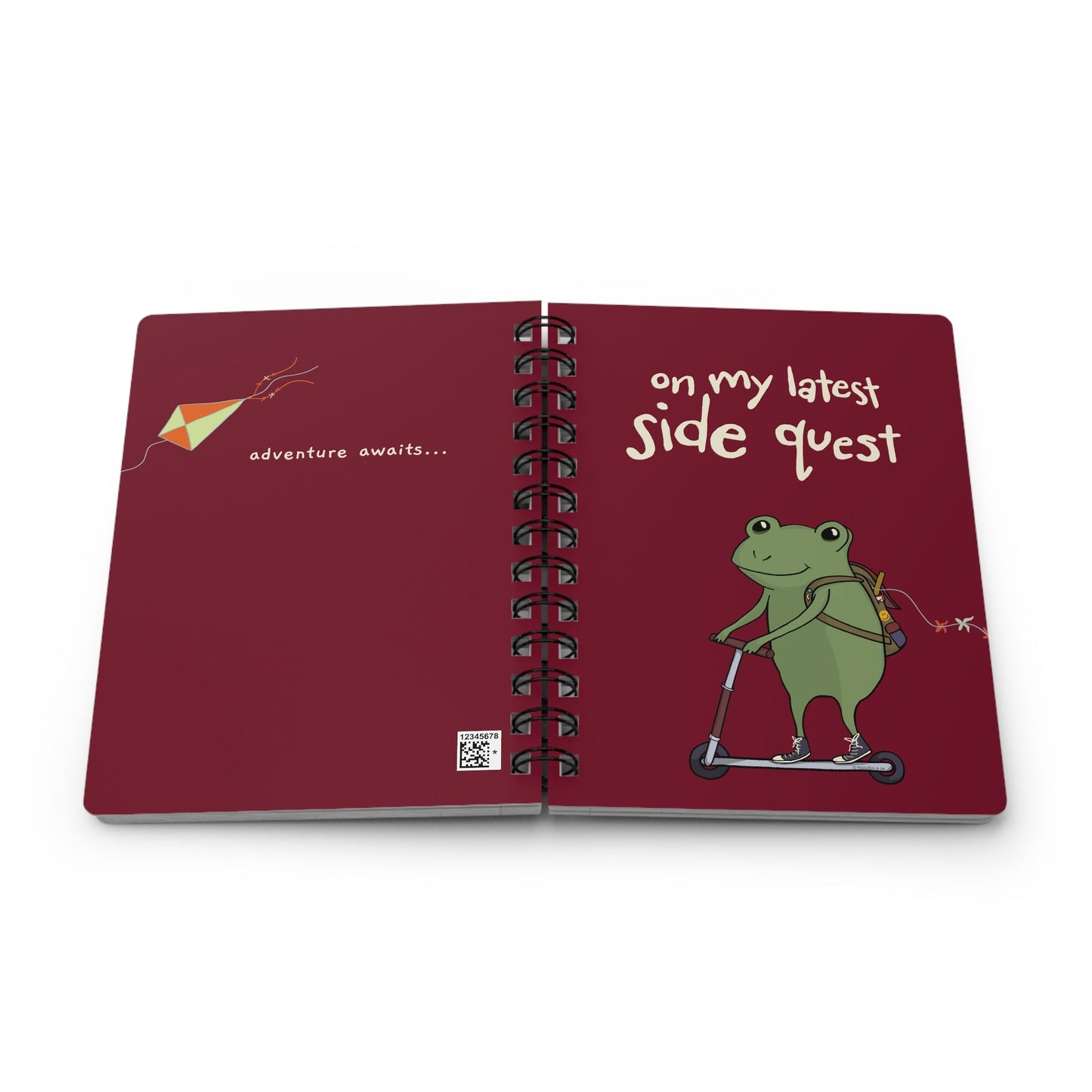 Personalized Spiral Notebook Hand-Drawn Frog for Kids and Teens Mindkin & Co.