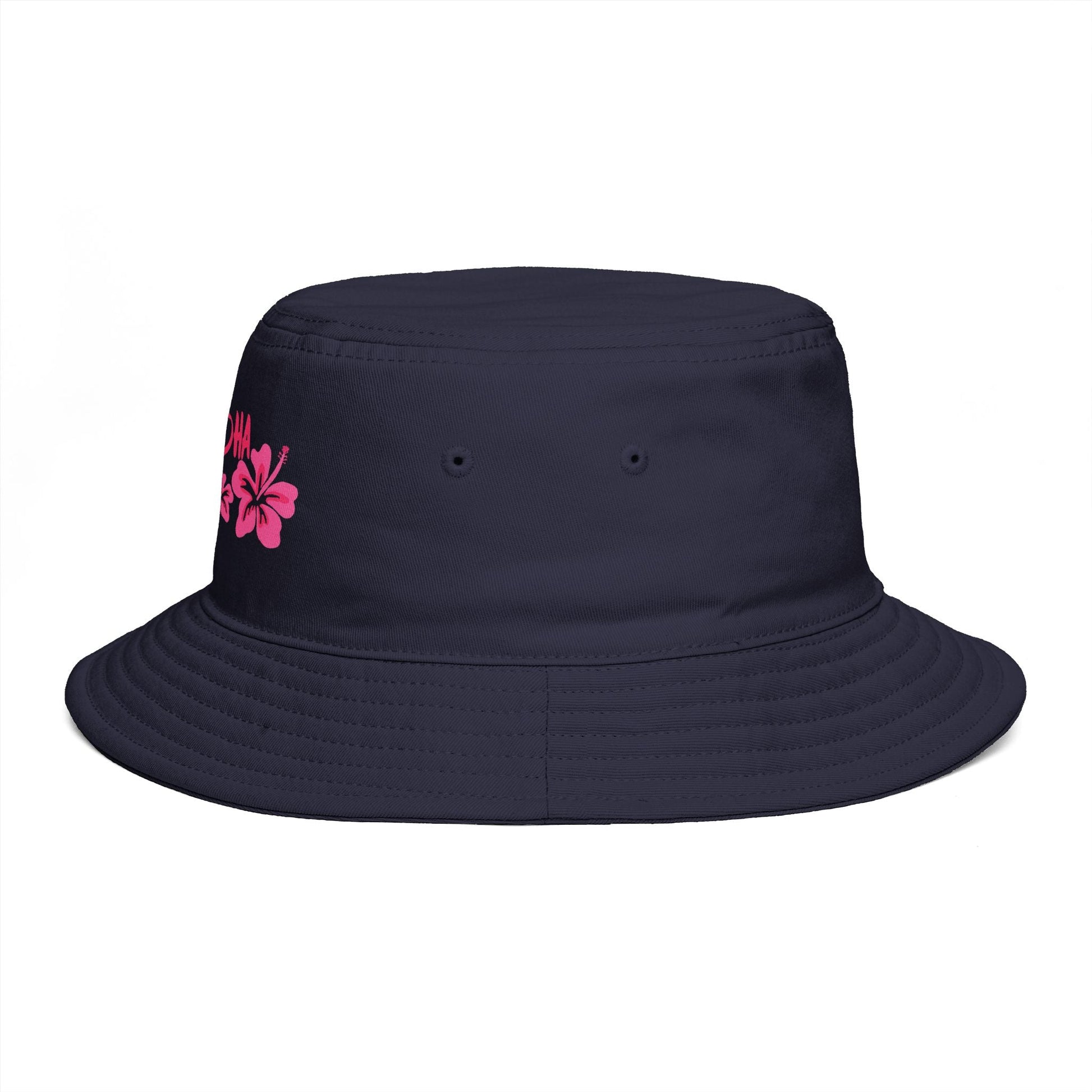 Aloha State of Mind Bucket Hat - Limited Release Design - Pink Hibiscus Tropical Vacation Summer Sun Hat  Mindkin & Co. 