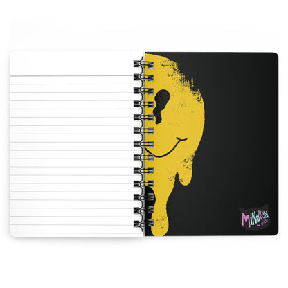 Personalized Smiley Face Spiral Notebook - Graffiti Smiley Edgy Aesthetic Customizable Journal  Mindkin & Co. 
