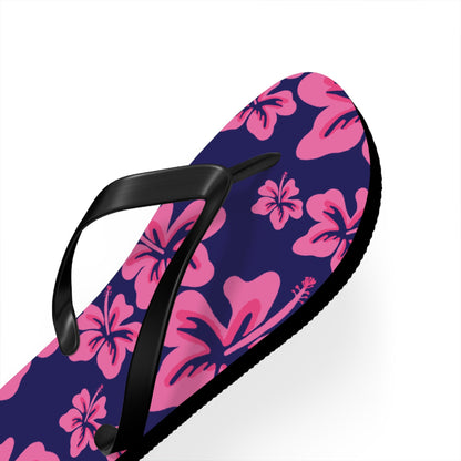 Hibiscus Aloha Flip Flops - Tropical Pink Floral Beach Sandals  Mindkin & Co. 