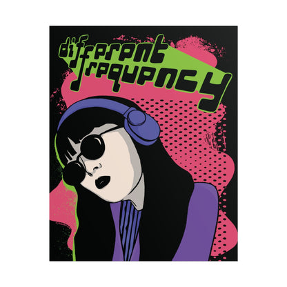 Different Frequency Cybergirl Art Print - Music Lover Gifts Retro-Style Poster Mindkin & Co