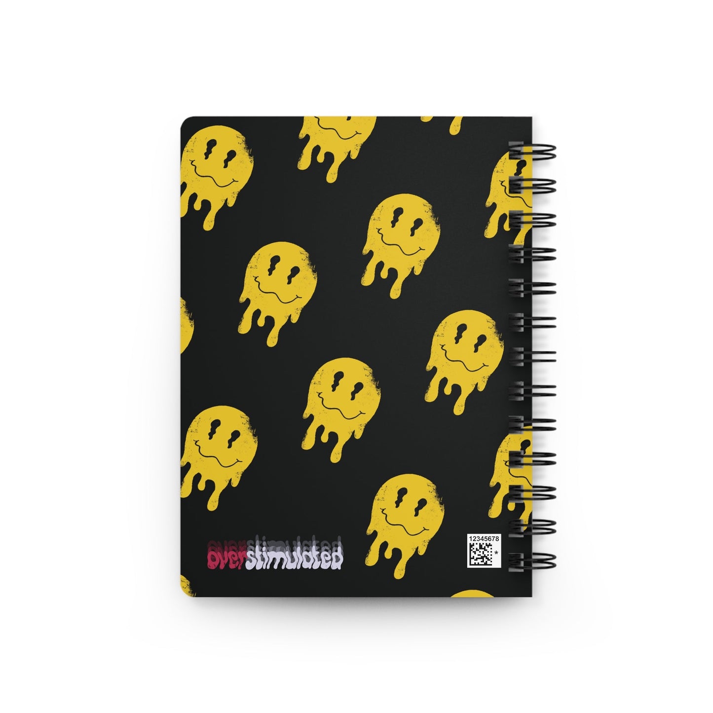 Personalized Smiley Face Spiral Notebook - Graffiti Smiley Edgy Aesthetic Customizable Journal  Mindkin & Co. 