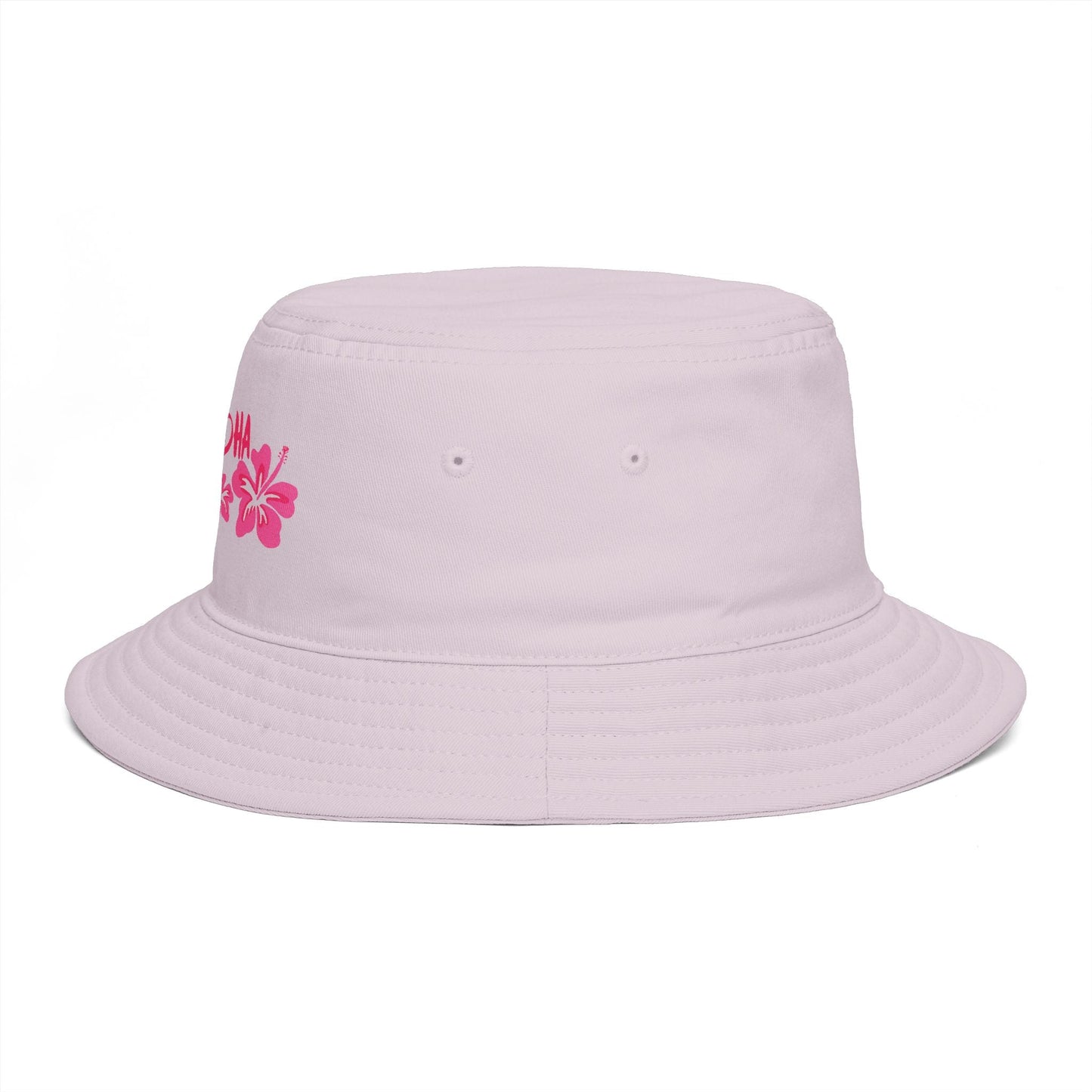 Aloha State of Mind Bucket Hat - Limited Release Design - Pink Hibiscus Tropical Vacation Summer Sun Hat  Mindkin & Co. 
