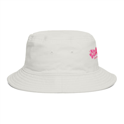 Aloha State of Mind Bucket Hat - Limited Release Design - Pink Hibiscus Tropical Vacation Summer Sun Hat  Mindkin & Co. 
