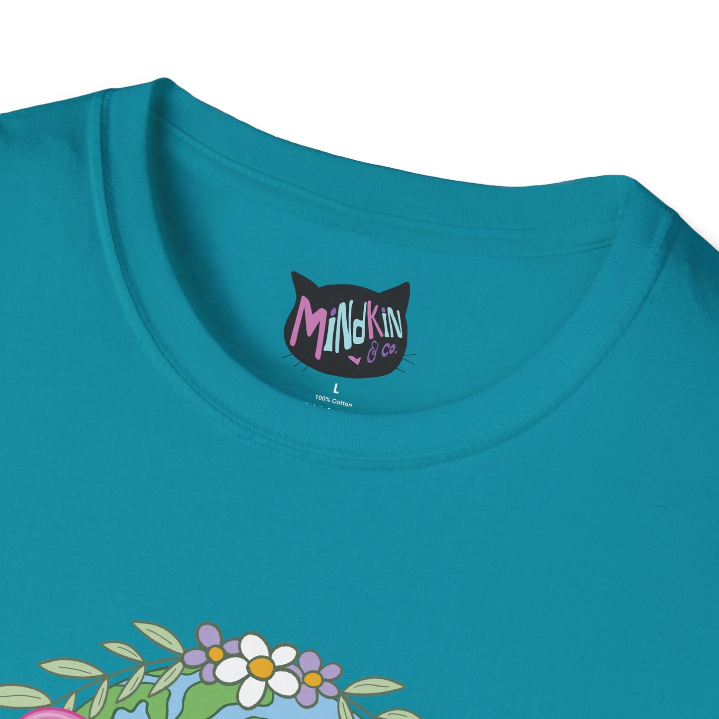 Keep It Cool Earth Graphic T-Shirt – Cute Heart Sunglasses Design Tee  Mindkin & Co. 