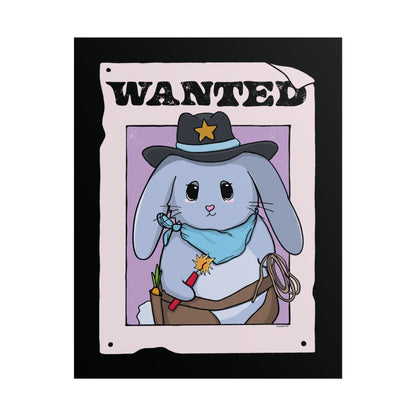 Wanted: Haretrigger Jane Bunny Art Print - Cute Whimsical Western Rabbit Wall Art  Mindkin & Co. 
