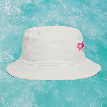 Aloha State of Mind Bucket Hat - Limited Release Design - Pink Hibiscus Tropical Vacation Summer Sun Hat  Mindkin & Co. 