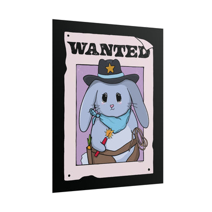 Wanted: Haretrigger Jane Bunny Art Print - Cute Whimsical Western Rabbit Wall Art  Mindkin & Co. 