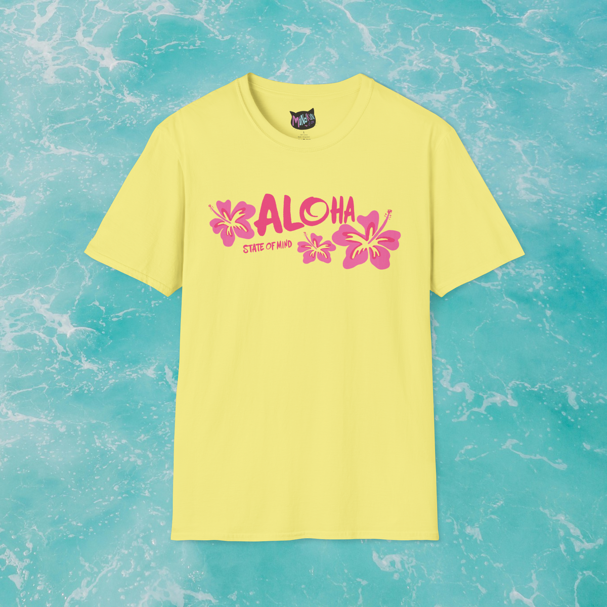 Aloha State of Mind T-Shirt - Tropical Hibiscus Summer Vacation Graphic Tee  Mindkin & Co. 
