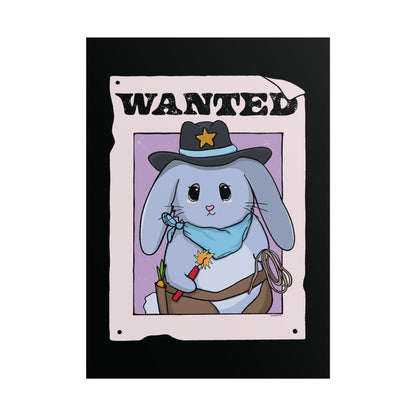 Wanted: Haretrigger Jane Bunny Art Print - Cute Whimsical Western Rabbit Wall Art  Mindkin & Co. 