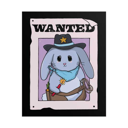 Wanted: Haretrigger Jane Bunny Art Print - Cute Whimsical Western Rabbit Wall Art  Mindkin & Co. 