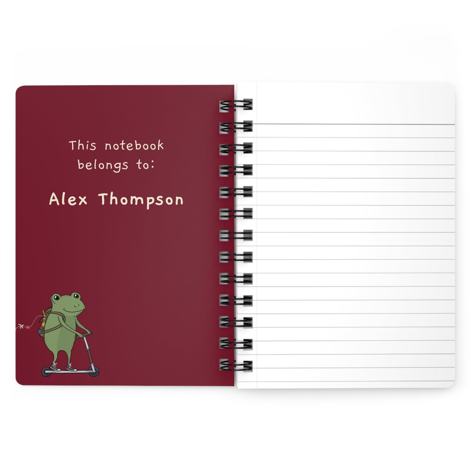 Personalized Spiral Notebook Hand-Drawn Frog for Kids and Teens  Mindkin & Co. 