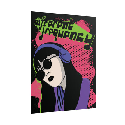 Different Frequency Cybergirl Art Print - Music Lover Gifts Retro-Style Poster Mindkin & Co
