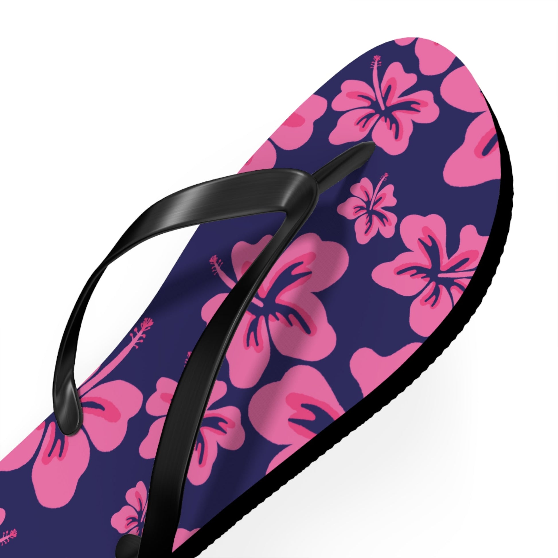 Hibiscus Aloha Flip Flops - Tropical Pink Floral Beach Sandals  Mindkin & Co. 