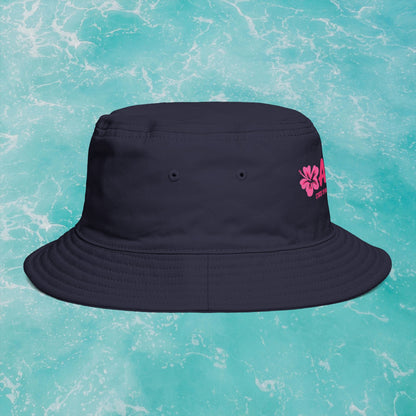 Aloha State of Mind Bucket Hat - Limited Release Design - Pink Hibiscus Tropical Vacation Summer Sun Hat  Mindkin & Co. 