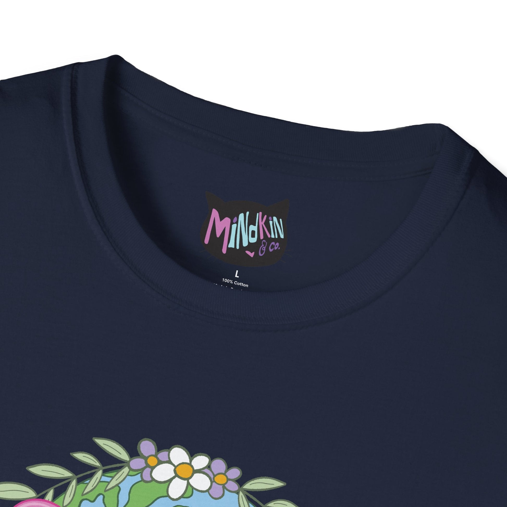 Keep It Cool Earth Graphic T-Shirt – Cute Heart Sunglasses Design Tee  Mindkin & Co. 