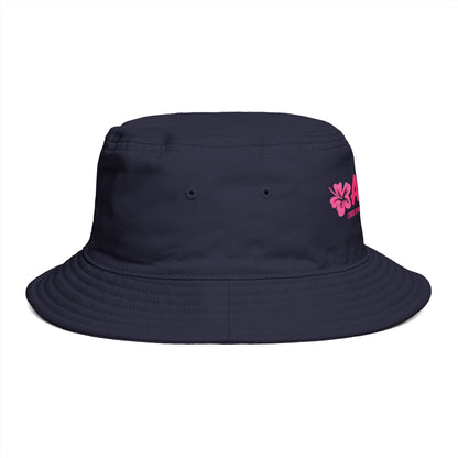 Aloha State of Mind Bucket Hat - Limited Release Design - Pink Hibiscus Tropical Vacation Summer Sun Hat  Mindkin & Co. 