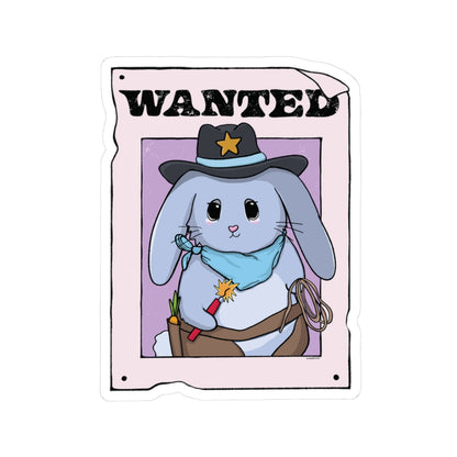Haretrigger Jane Bunny Wanted Poster Vinyl Sticker  Mindkin & Co. 