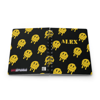 Personalized Smiley Face Spiral Notebook - Graffiti Smiley Edgy Aesthetic Customizable Journal  Mindkin & Co. 