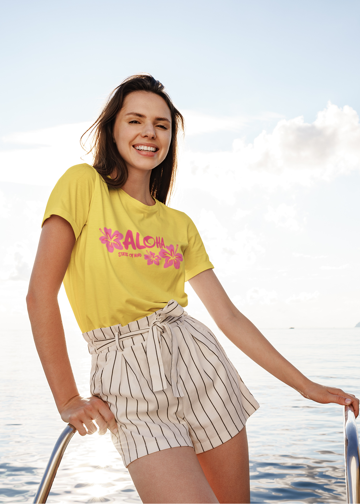 Aloha State of Mind T-Shirt - Tropical Hibiscus Summer Vacation Graphic Tee  Mindkin & Co. 