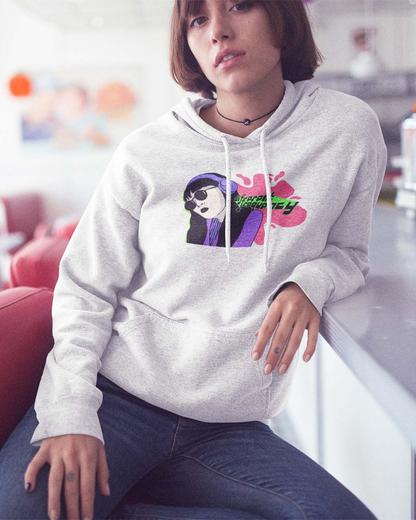 Different Frequency Retro Cybergirl Graphic Streetwear Hoodie Mindkin & Co