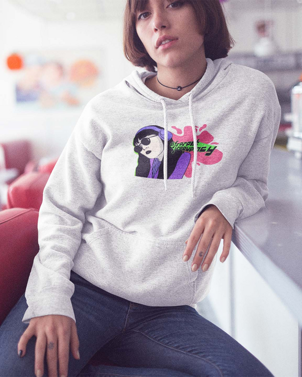 Different Frequency Retro Cybergirl Graphic Streetwear Hoodie Mindkin & Co