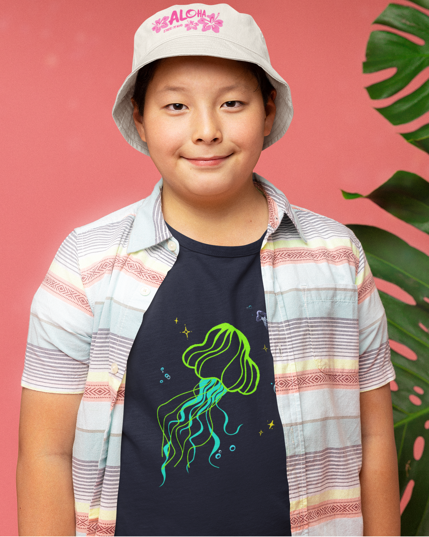 Neon Jellyfish Graphic Youth Tee  Mindkin & Co. 